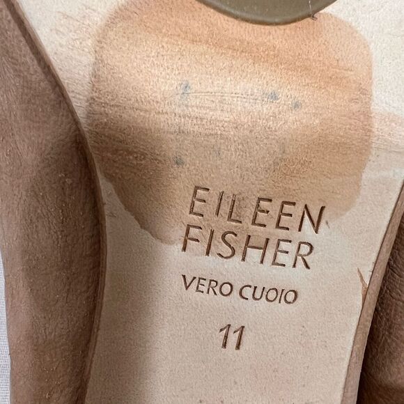 Eileen Fisher Katniss SuedeTan Mules With Minimalist Design Size 11 - Picture 6 of 9